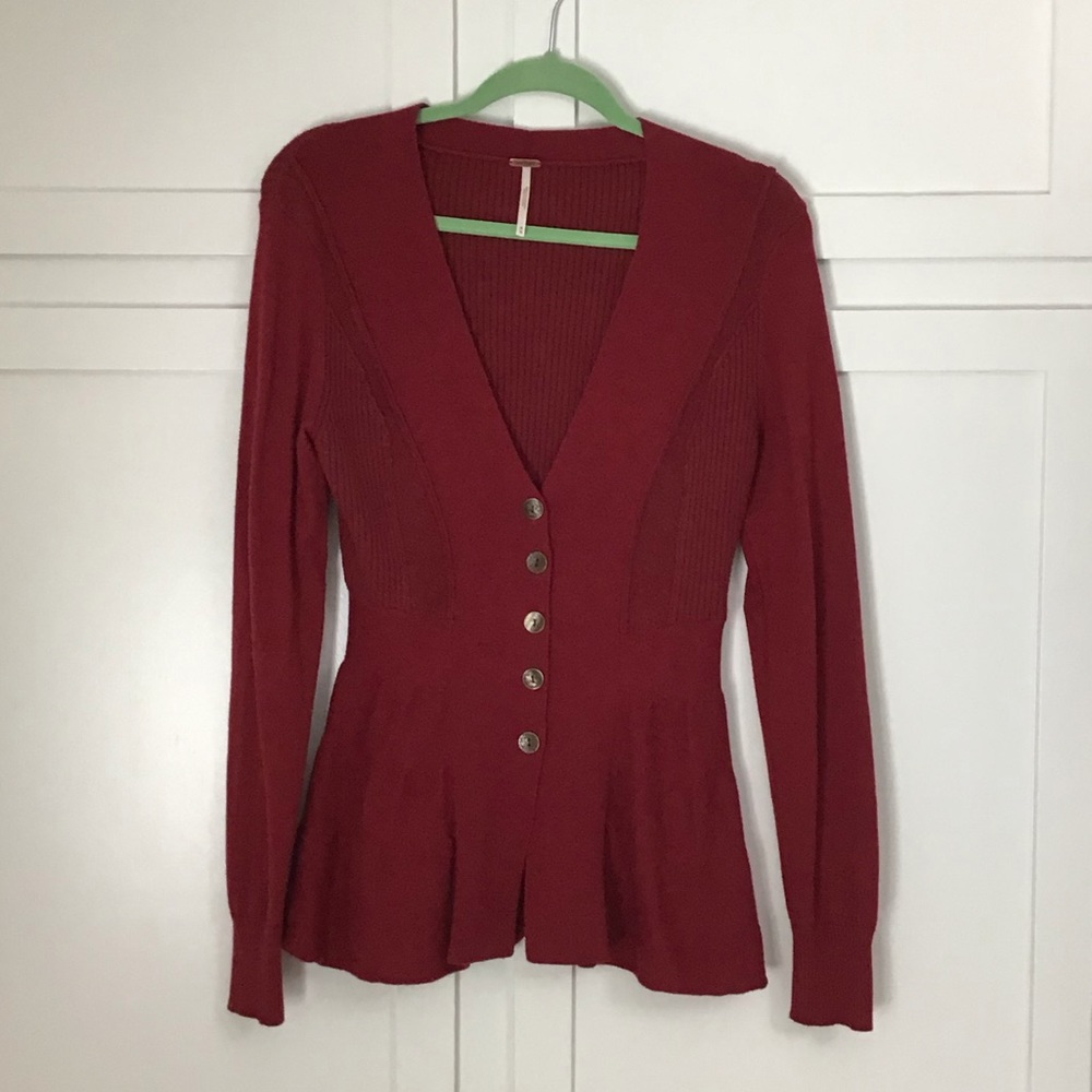 Free People Partial button sweater. Gently worn. Size Medium.